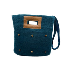 Load image into Gallery viewer, Felt and Leather Tote Bag w/ Buttons